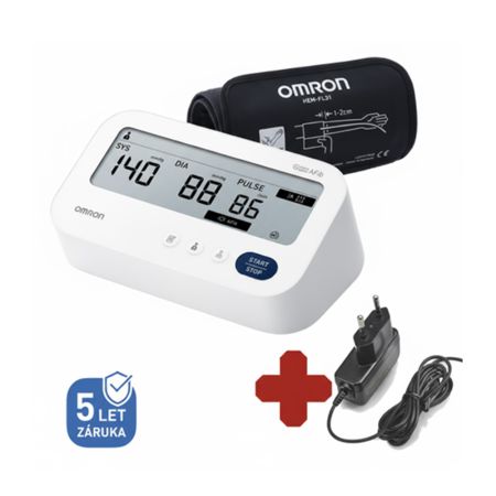 Omron M3 Comfort s AFib digitální tonometr + síťový zdroj