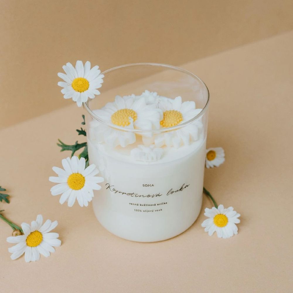 Sojka KOPRETINOVÁ LOUKA - vonná květinová svíčka s víčkem
