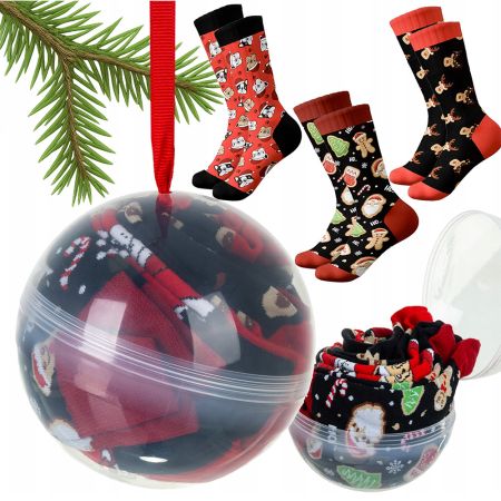 Vánoční ponožky v baňce 3 ks vel. 38-43