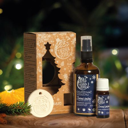 Tierra Verde Vůně Vánoc – sada osvěžovače a esenciálního oleje s odpařovačem