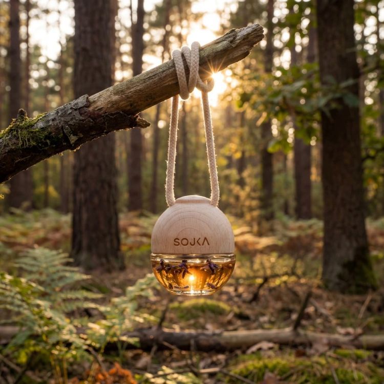 Sojka Závesný osviežovač vzduchu do auta kruhová, amber citrus