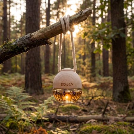 Sojka Závěsná vůně do auta kulatá, amber citrus