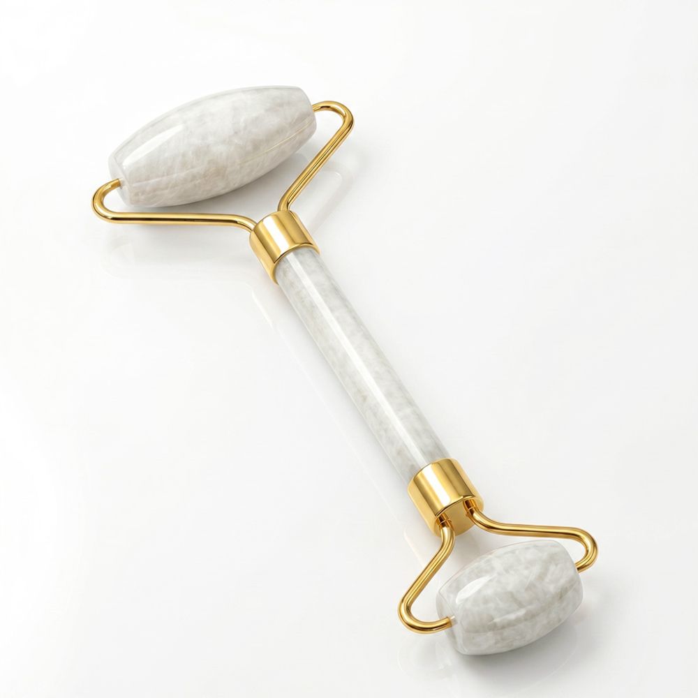 Face roller - bílý jadeit
