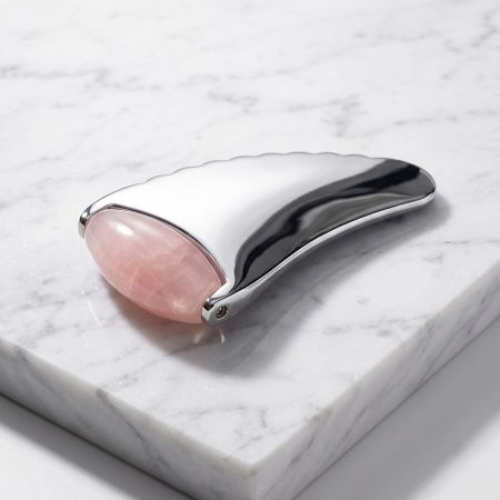 Gua sha 2-v-1masážní pomůcka ocel/růženín