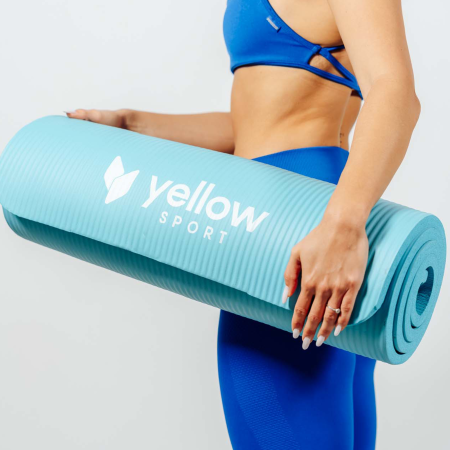 yellowMAT NBR – silná cvičebná podložka 183 × 61 × 1,5 cm, modrá