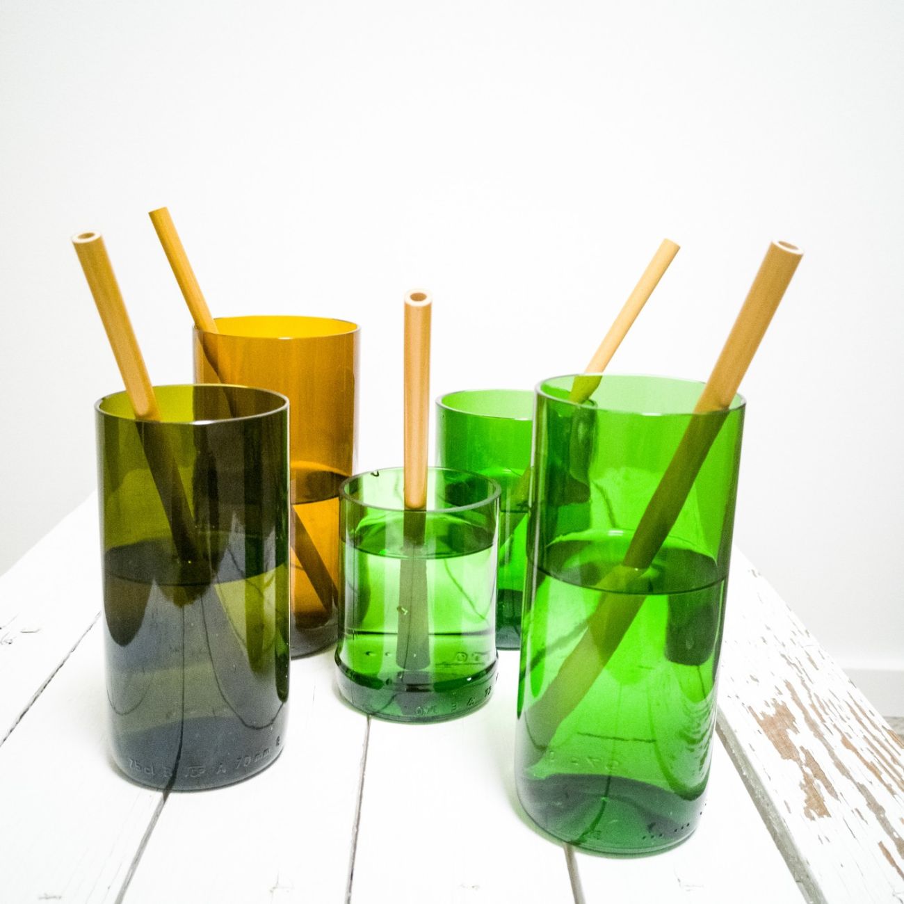 beUnik Bambusová brčka - sada 5 ks s kartáčkem