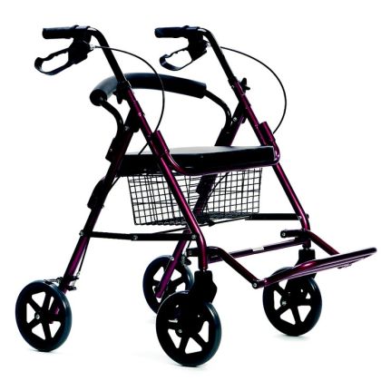 Meyra Rose VCBK222T - čtyřkolové chodítko se stupačkou