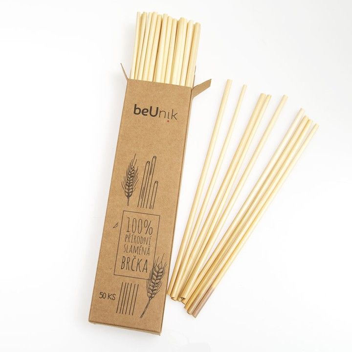 beUnik Slaměná brčka 50 ks