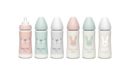 SUAVINEX | Premium láhev 360 ml L HYGGE vousky - šedá