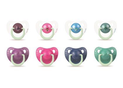 SUAVINEX | Šidítko DEN&NOC anatomické silikon 6-18 m - 2 ks - zelený medvěd