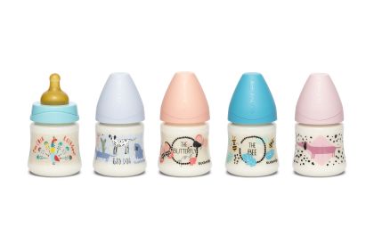 SUAVINEX | FĽAŠA Guľatý c. LATEX 150 ml - MODRÝ PÁV