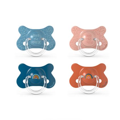 SUAVINEX | Dudlík FUSION FOREST fyziologický silikon +18m 2 ks - pudrová