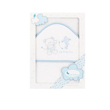INTERBABY | OSUŠKA froté Medvídek s drakem - bílo/modrá