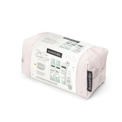 SUAVINEX | Kozmetická sada na cesty V BAVLNĚNÉ TAŠTIČKE- růžová