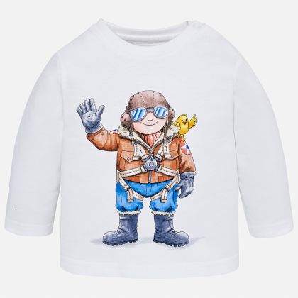 Triko MAYORAL bílé PILOT - 24 měsíců