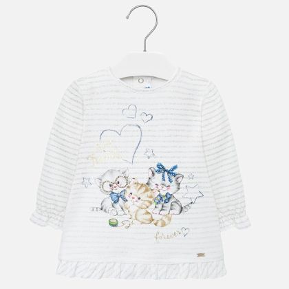 Šaty MAYORAL bílé KOČIČKY - 18 měsíců 