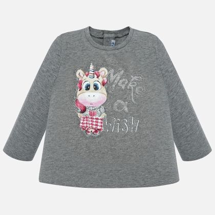 Triko MAYORAL šedé JEDNOROŽEC - 12 měsíců 