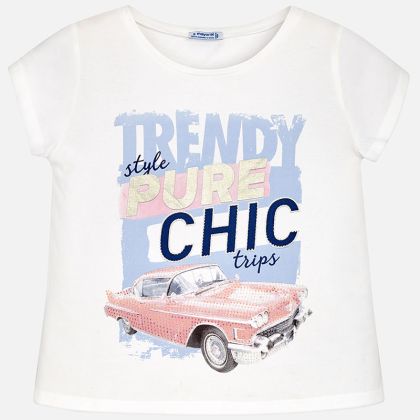 Triko MAYORAL bílé AUTO - 12 let 