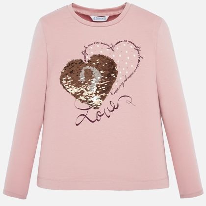 Triko MAYORAL růžové SRDÍČKA - 10 let 