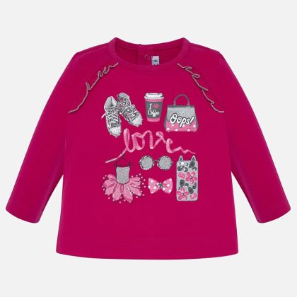 Triko MAYORAL malinové LOVE - 36 měsíců 