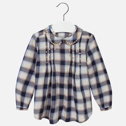 Košile MAYORAL modrá  KOSTKA -7 let (122) 