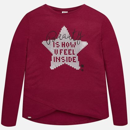 Triko MAYORAL vínové HVĚZDA - 8 let (128) 