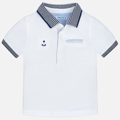 Triko MAYORAL bílé POLO KOTVA - 24 měsíců (92) 