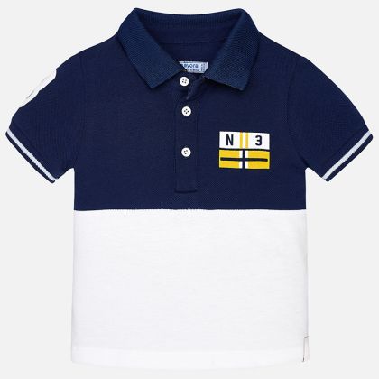 Triko MAYORAL bílo-modré POLO - 18 měsíců (86) 