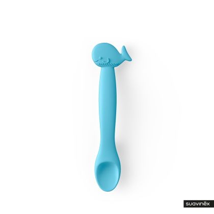 SUAVINEX | Silikonová lžička  RYBIČKA - MODRÁ