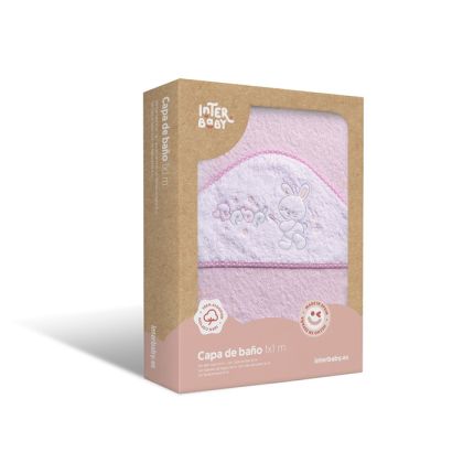 INTERBABY | Osuška froté KRÁLÍČEK BEBE - RŮŽOVÁ