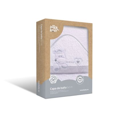 INTERBABY | OSUŠKA froté Ovečka - bílá šedý lem