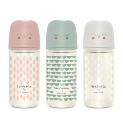 SUAVINEX | Láhev sklo BONHOMIA 240 ml fyziologická SX PRO +3 MF