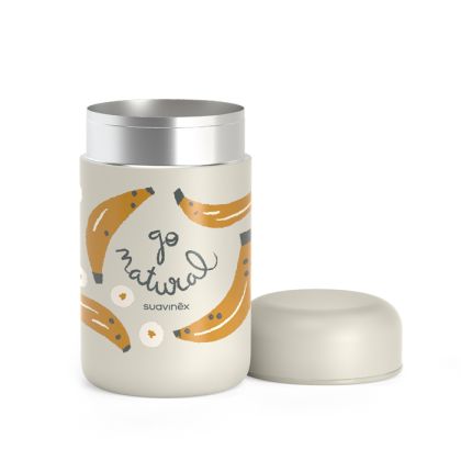 SUAVINEX | TERMOSKA na příkrmy GO NATURAL - banánová šedá