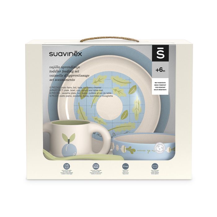 SUAVINEX | Jídelní set GO NATURAL +6 m - modrá švestka