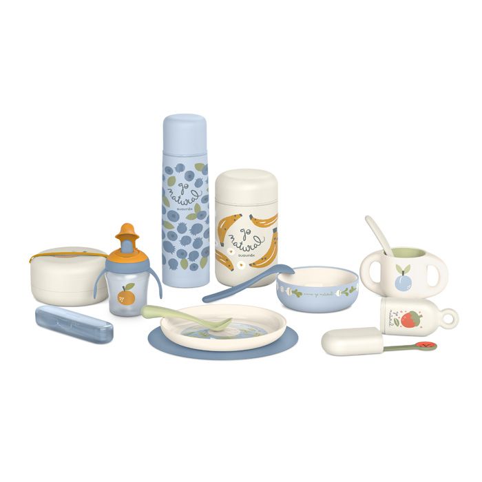 SUAVINEX | Jídelní set GO NATURAL +6 m - modrá švestka