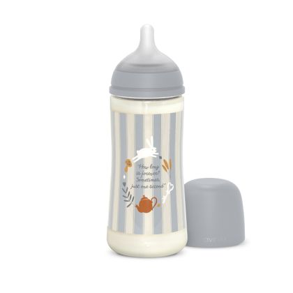 SUAVINEX | Kojenecká láhev WONDERLAND 360ml FYZIOL PRŮTOK L - MODRÁ