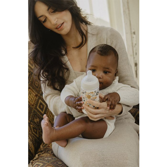 SUAVINEX | Kojenecká láhev WONDERLAND 360ml FYZIOL PRŮTOK L - LIBERTY KRÉMOVÁ