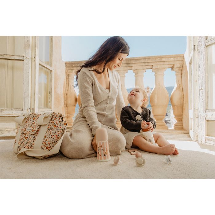 SUAVINEX | Kojenecká láhev WONDERLAND 360ml FYZIOL PRŮTOK L - RŮŽOVÁ