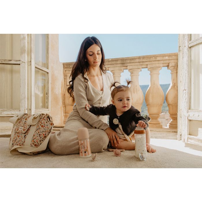 SUAVINEX | Kojenecká láhev WONDERLAND 360ml FYZIOL PRŮTOK L - RŮŽOVÁ