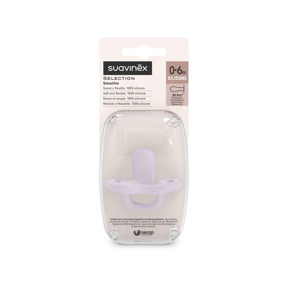 SUAVINEX | ŠIDÍTKO fyziologické SILIKON 0-6m SX PRO - COLOUR ESSENCE - fialové