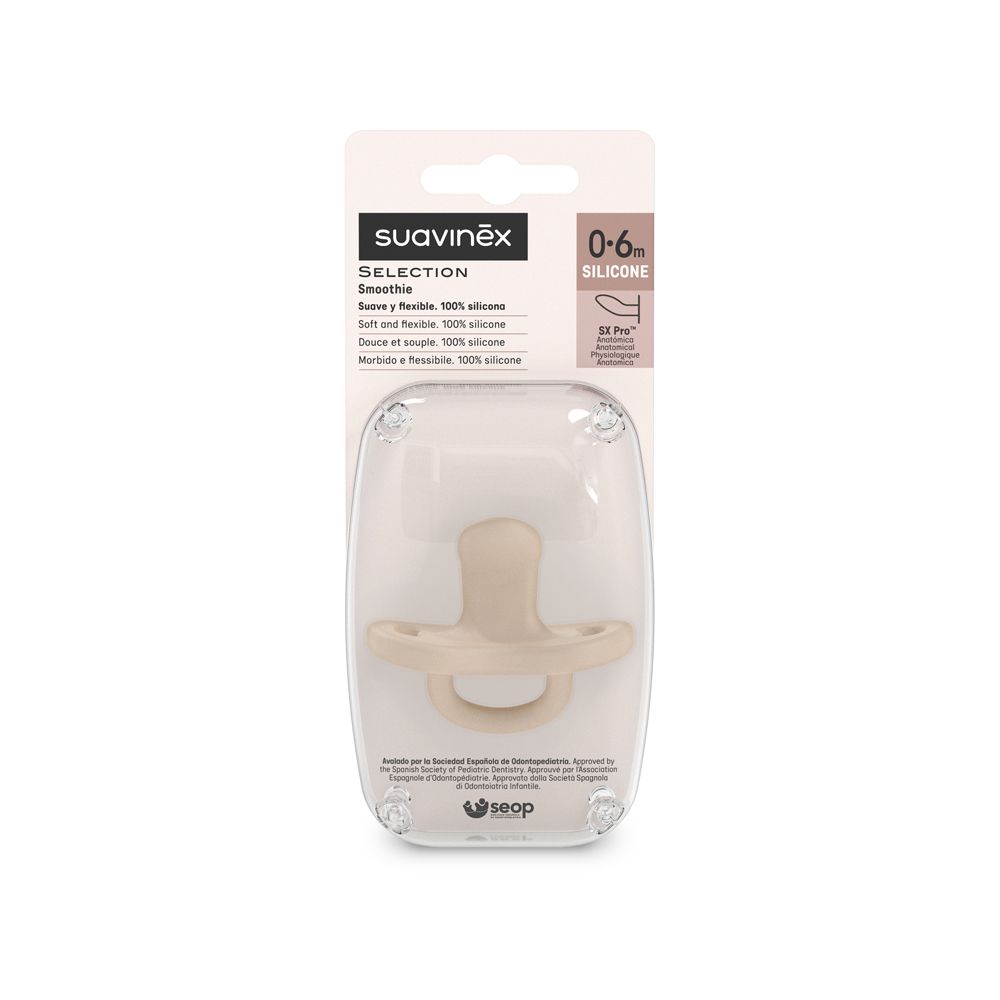 SUAVINEX | ŠIDÍTKO anatomické SILIKON 0-6m SX PRO - COLOUR ESSENCE - krémové