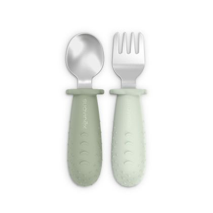 SUAVINEX | Lžička a vidlička COLOUR ESSENCE - zelená