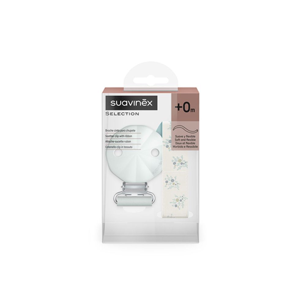 SUAVINEX | KLIP na dudlík se stuhou POETRY - modrý