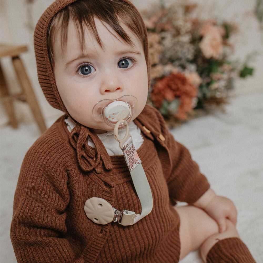 SUAVINEX | KLIP na dudlík se stuhou POETRY - krémový