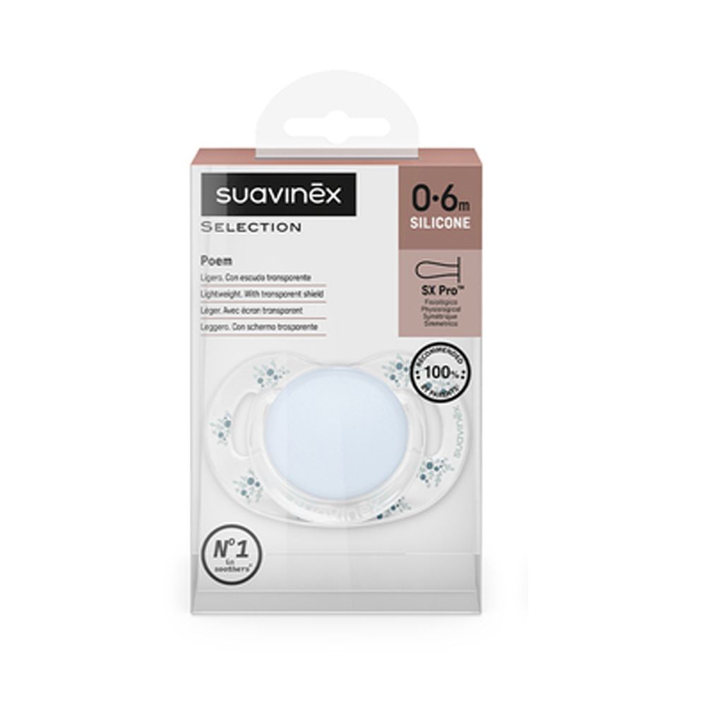 SUAVINEX | Dudlík SX PRO fyziologický POETRY 0/6 m - modrý