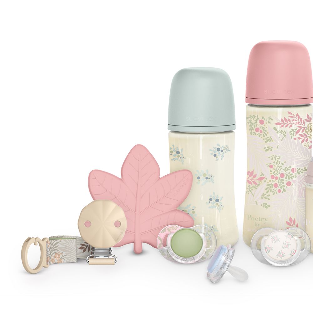 SUAVINEX | Kojenecká láhev POETRY 270ml FYZIOL PRŮTOK M - modrá