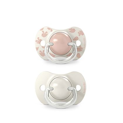 SUAVINEX | Dudlík SX PRO fyziologický BIRDIES 6/18m 2 ks - růžový