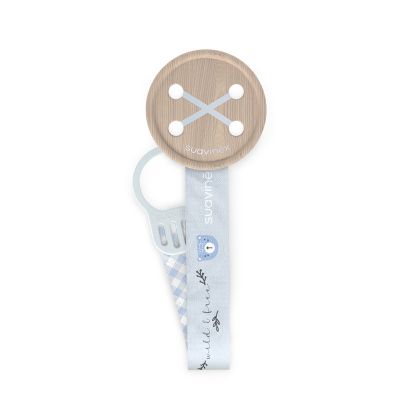 SUAVINEX | Klip na dudlík se stuhou WILD & FREE - modrý