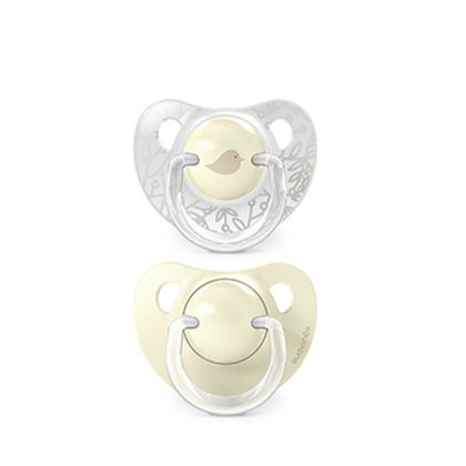 SUAVINEX | Dudlík anatomický silikon 0/6m 2 ks BIRDIES - žlutý