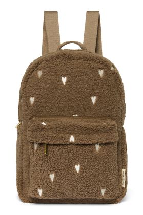 STUDIO NOOS - Teddy Midi BACKPACK - batůžek s přední kapsou | Brown Hearts